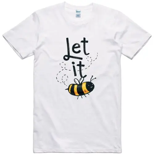 Camiseta Lindo Let It Abeja Diseño Corte Normal Camiseta de Algodón