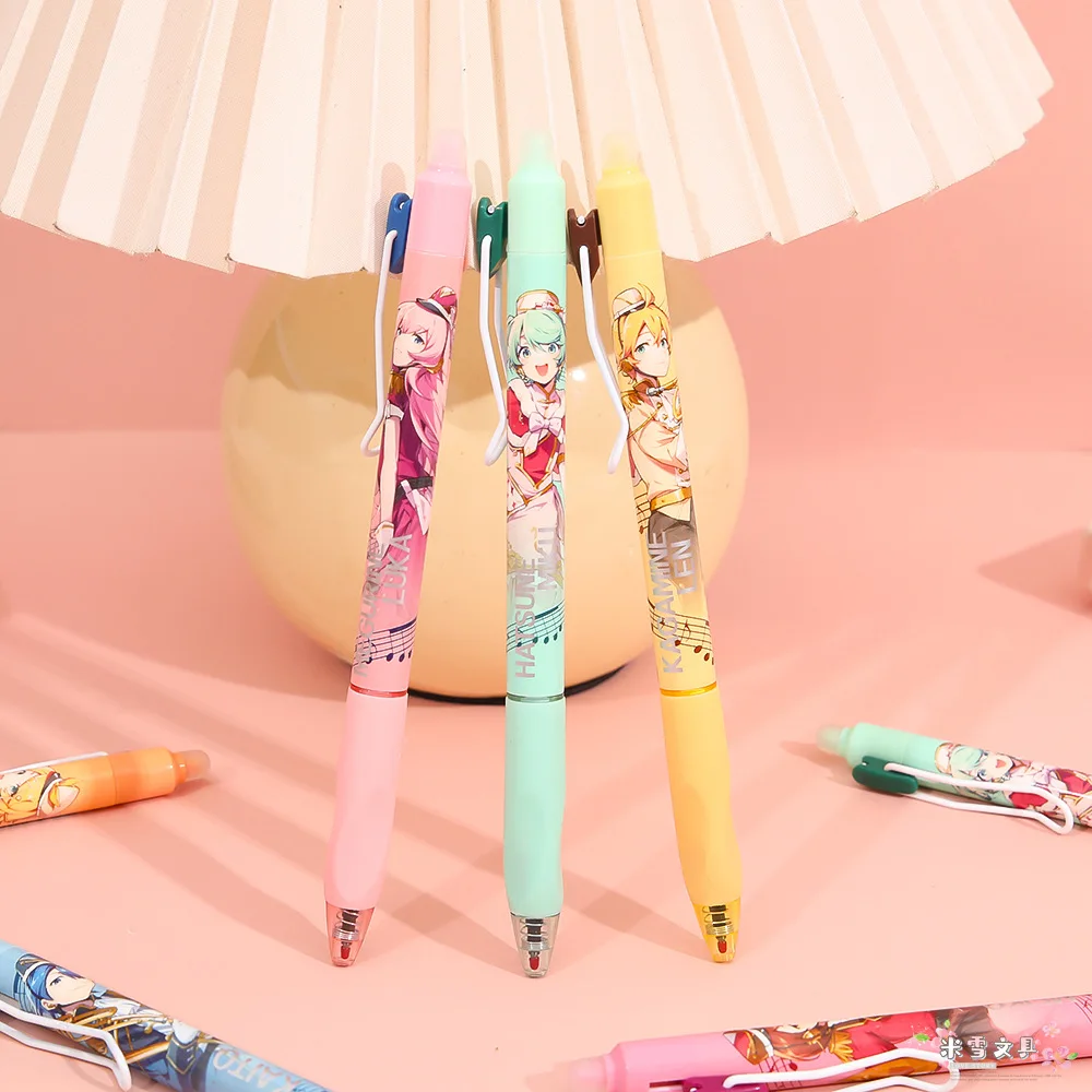 6 قطعة جديد ل Miku قابل للمسح هلام القلم 0.5 مللي متر طالب محايد الكرة القلم مكتب اللوازم المدرسية القرطاسية هدية الكريسماس