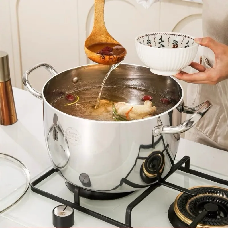 Thickened 316 stainless steel soup pot Widened anti scalding handle General purpose large capacity Congee stewing pots