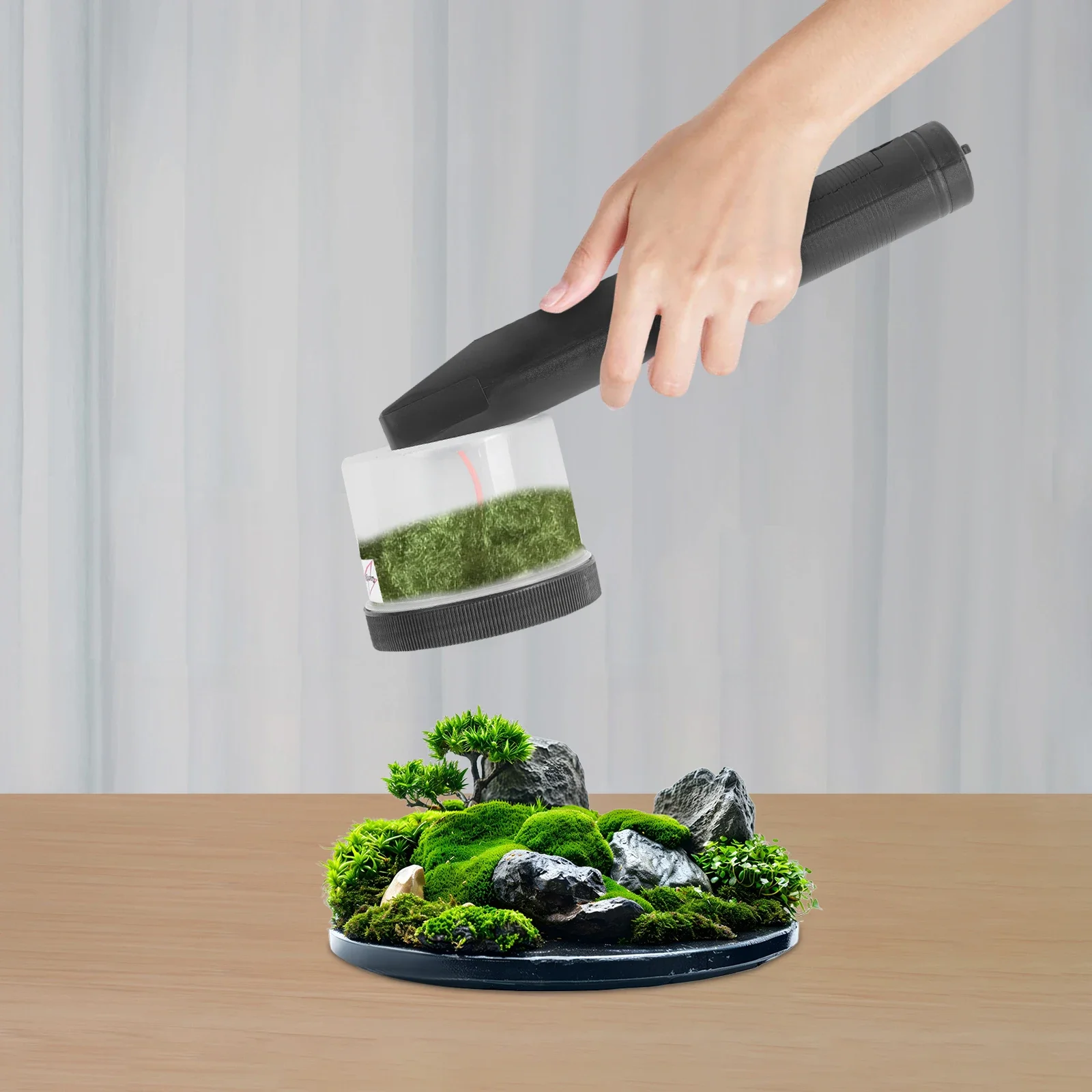 أداة توزيع متدفقة ثابتة صغيرة من BYMAOCAR ABS، مع مقبض مضاد للانزلاق لمرحلة بناء المناظر الطبيعية العشبية/النموذج/طاولة الرمل