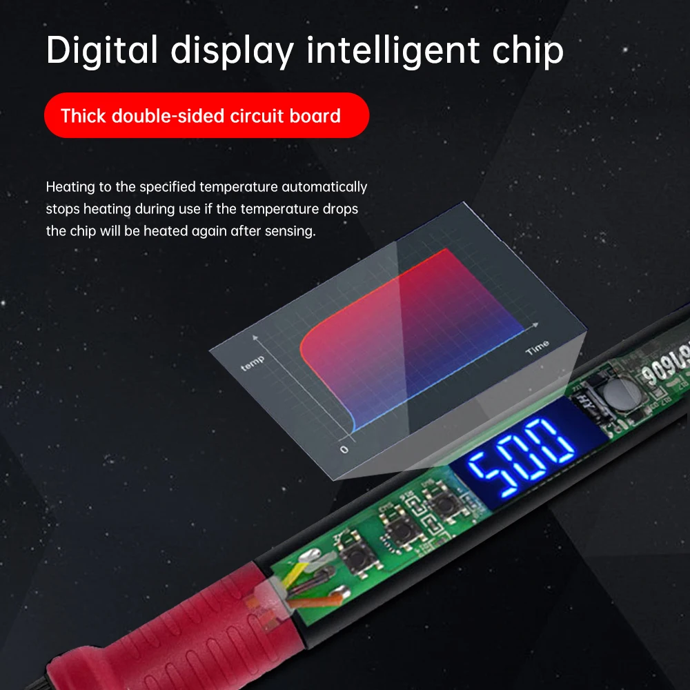 LED Digital Display Electric Soldering Iron 80W  LED Digital Thermostatic Adjustabl Iron Suitable for Electrical Repair