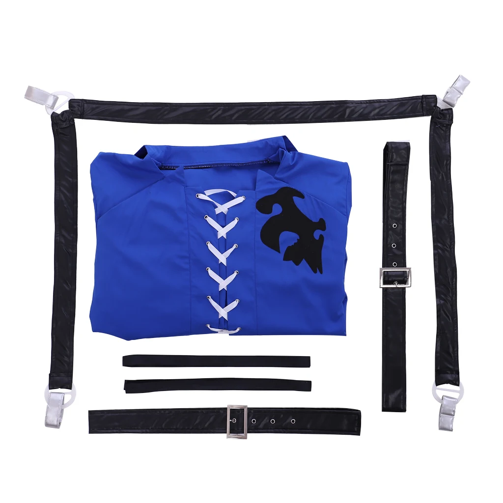 Game Final Fantasy XIV Cosplay Estinien Costume Blue Coat Halloween Carnival  Role Play Jacket with Accessories