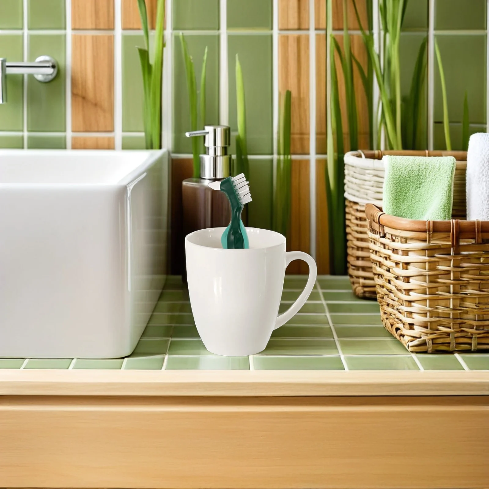 

2Pcs Double Sided Denture Brush Hard Bristle Toothbrush for False Teeth Elderly Oral Care Portable Deep Appliance