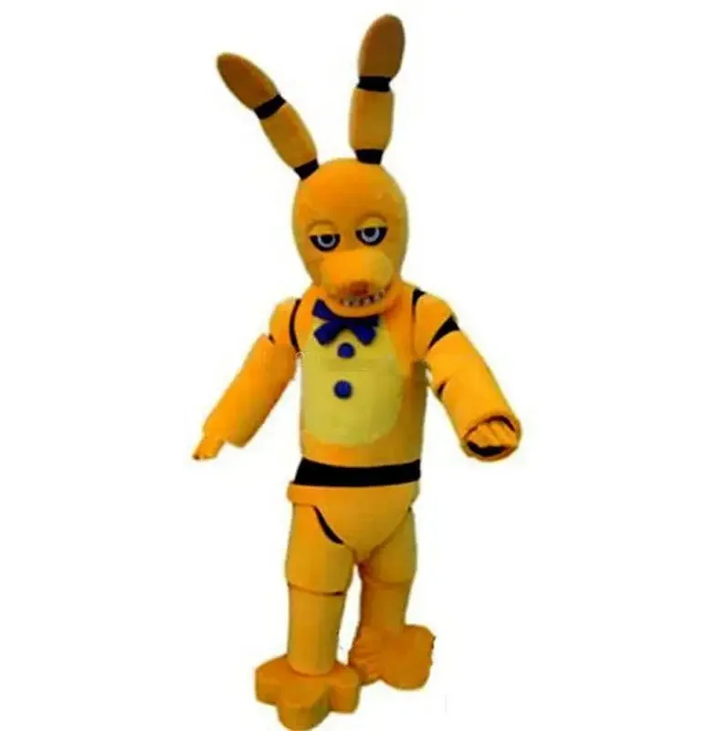 Christmas Creepy Yellow Rabbit Mascot Costume Bunny Adult Suit Fancy Dress Party Cosplay Halloween Carnival Holiday Birthday Gi