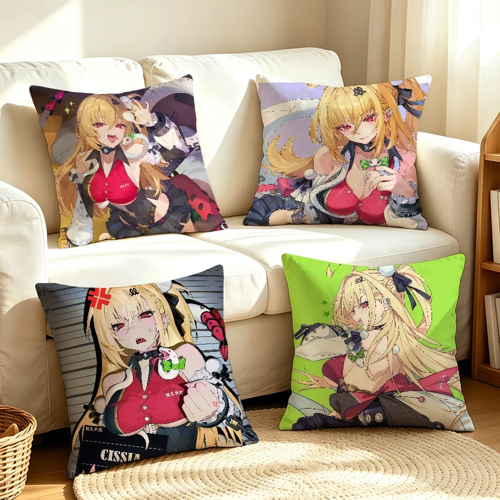 Game Cissia Zenless Zone Zero cushion cover Soft Smooth Pillow Case Hidden Zipper Washable Decorative Couch Office Gift