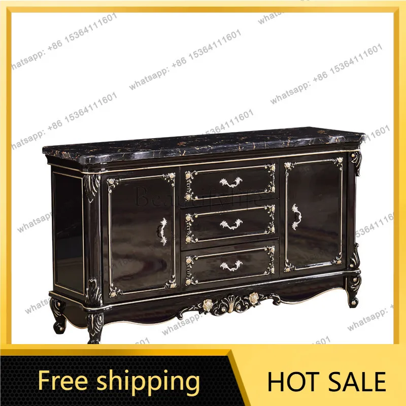 PJ marble European side cabinet American solid wood partition locker furniture
