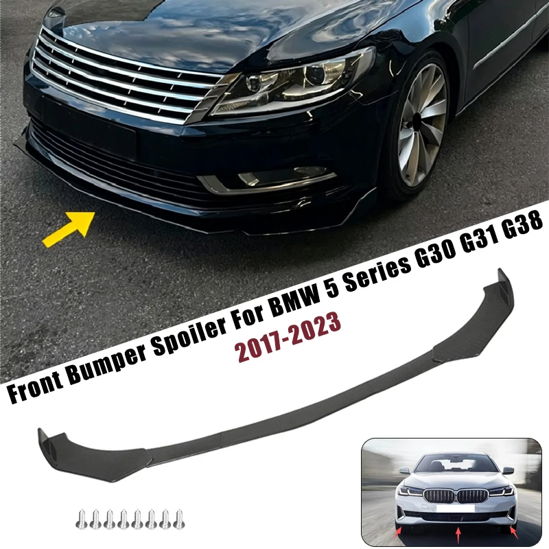 Sport Front Bumper Splitter Spoiler Lip For BMW 5 Series G30 G31 G38 2017-2023 5Pcs Adjustable Sectional Car Tuning Body Kit