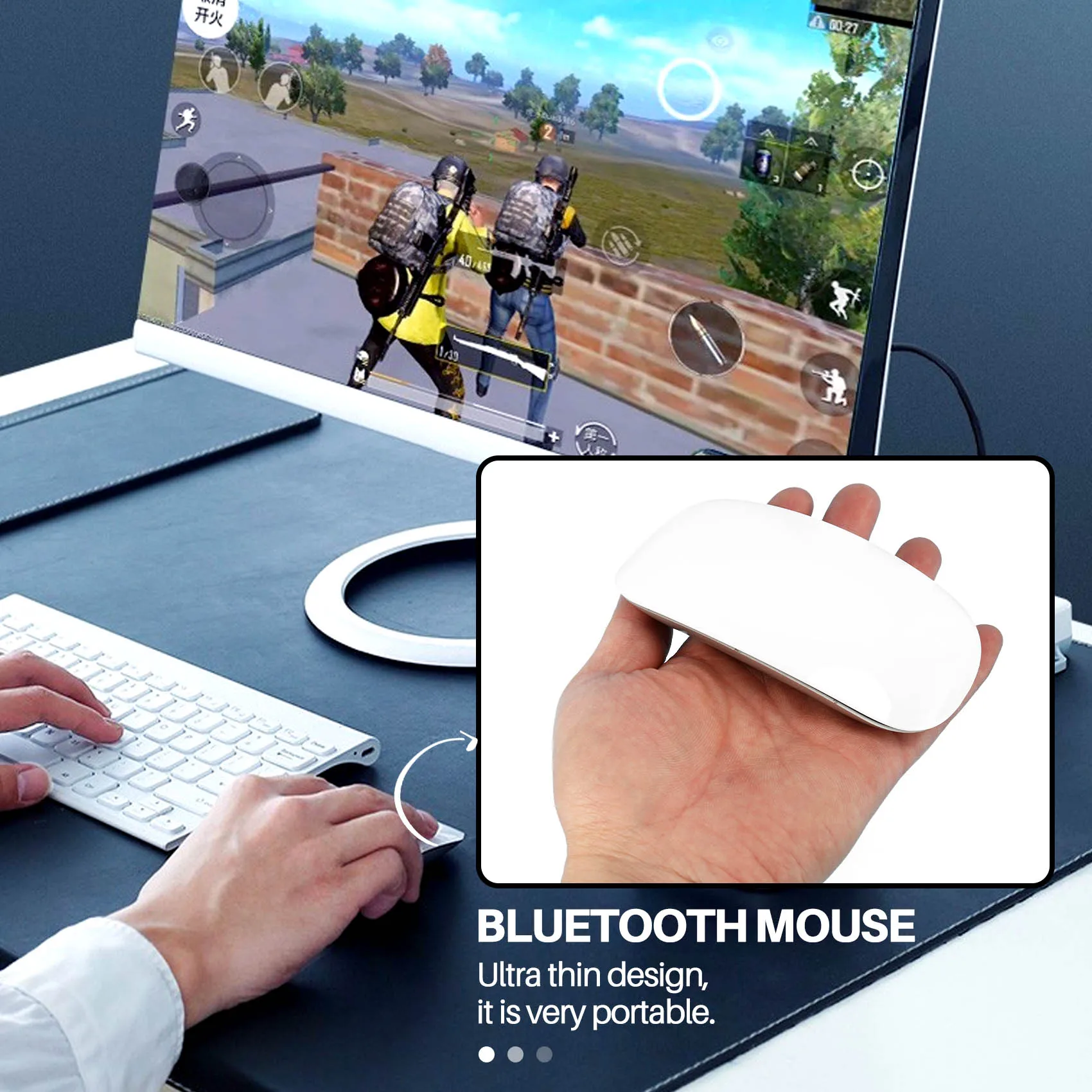 Ratón silencioso inalámbrico Bluetooth para Apple Macbook