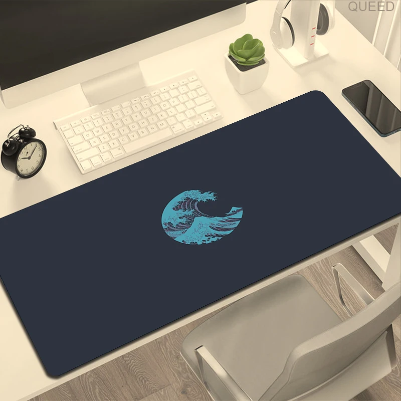 Blue Waves Mouse Pad Gamer XXL HD Custom Large New Mousepad XL Pc Desk Mats Office Carpet Natural Rubber Soft Laptop Mouse Mats