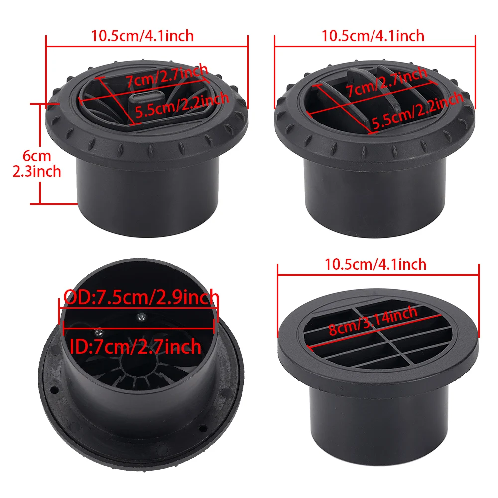 1Pc 75mm Diesel Parking Heater Exhaust Port Rotatable Air Vent Ducting Outlet Exhaust Joiner Connector For Car Truck VAN Camper