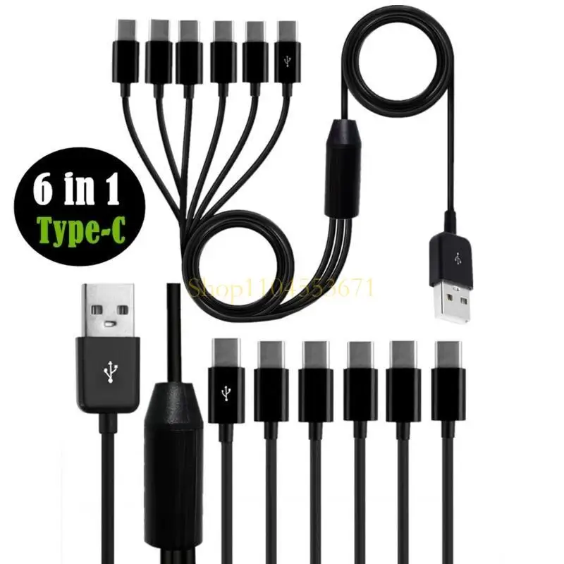Best seller cavo ricarica USB 6in 1 USB2.0 a Typec USBC e Sync Data Line 6USBC