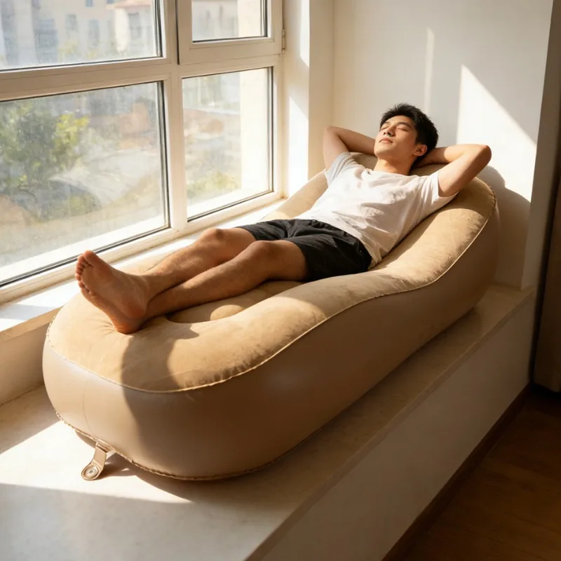 

One Click Inflate Sofa Single Bed Outdoor Lounge Portable Camping Couch Sunbed Lounge Chair Living Room Furniture Sofa Bed