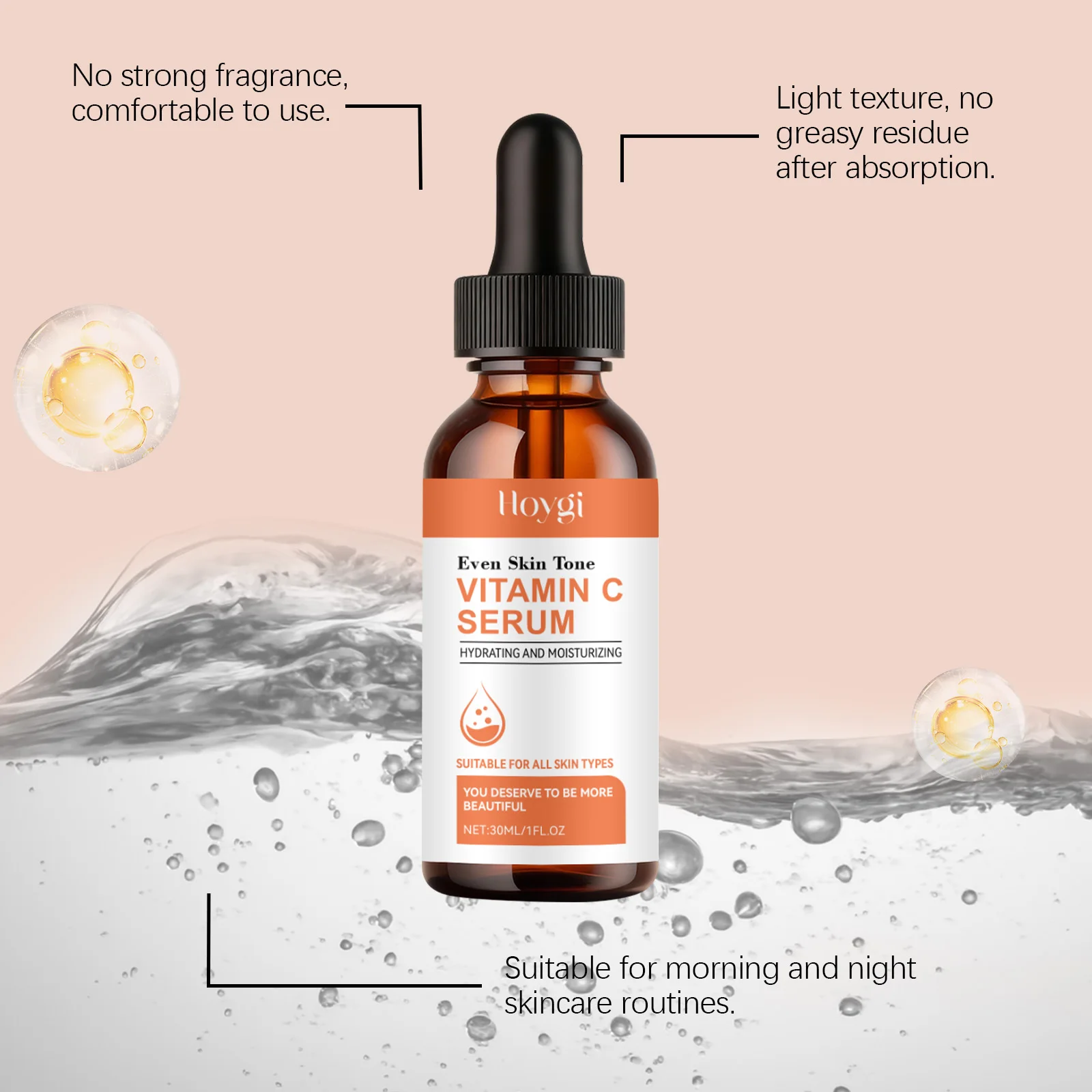 Vitamin C Serum for Face Hyaluronic Acid Brightening Dark Spot Corrector Anti Aging Face Oil Aloe Vera Daily Glow Skin Care 30ml view 4