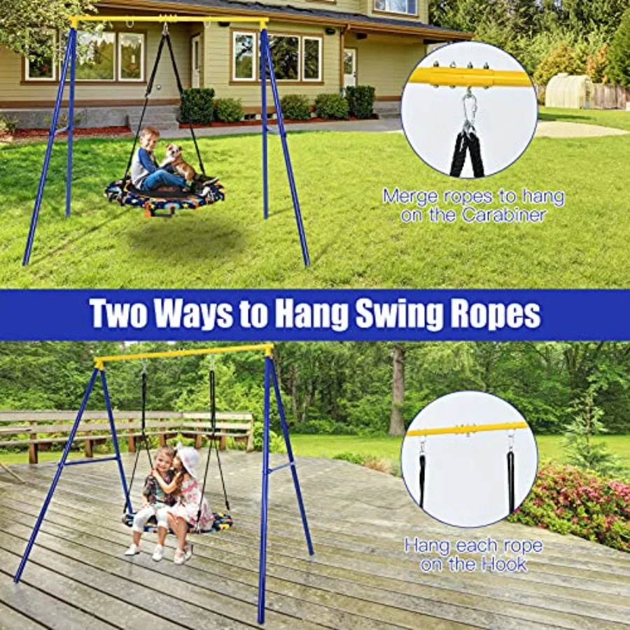 Swing Frame Heavy Duty AFrame Metall-Swing-Rahmenständer mit Erdnagel, passend für die meisten Schaukeln, vollständig aus Eisen, rostfrei, Swing-Ständer