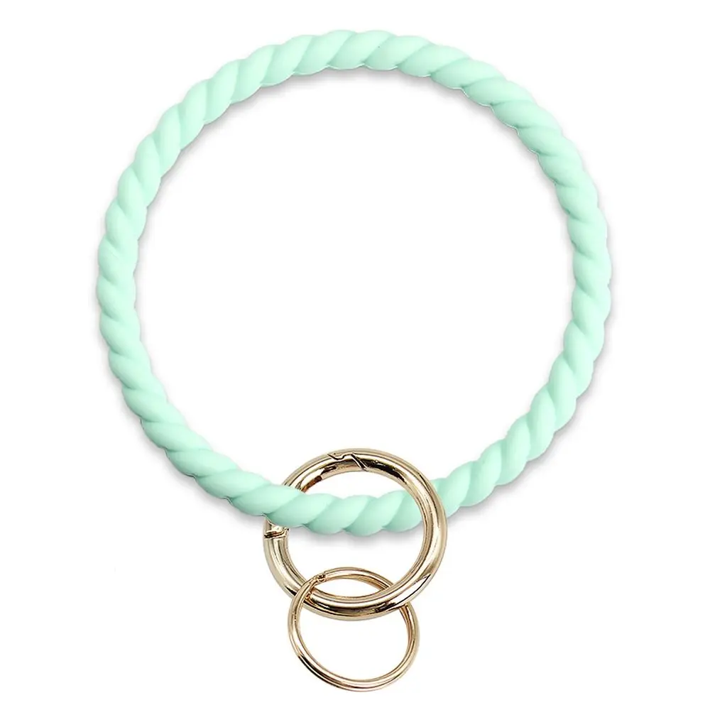 อุปกรณ์เสริมซิลิโคนพวงกุญแจทนทานล้างทำความสะอาดได้สร้อยข้อมือที่ใส่พวงกุญแจแฟชั่น