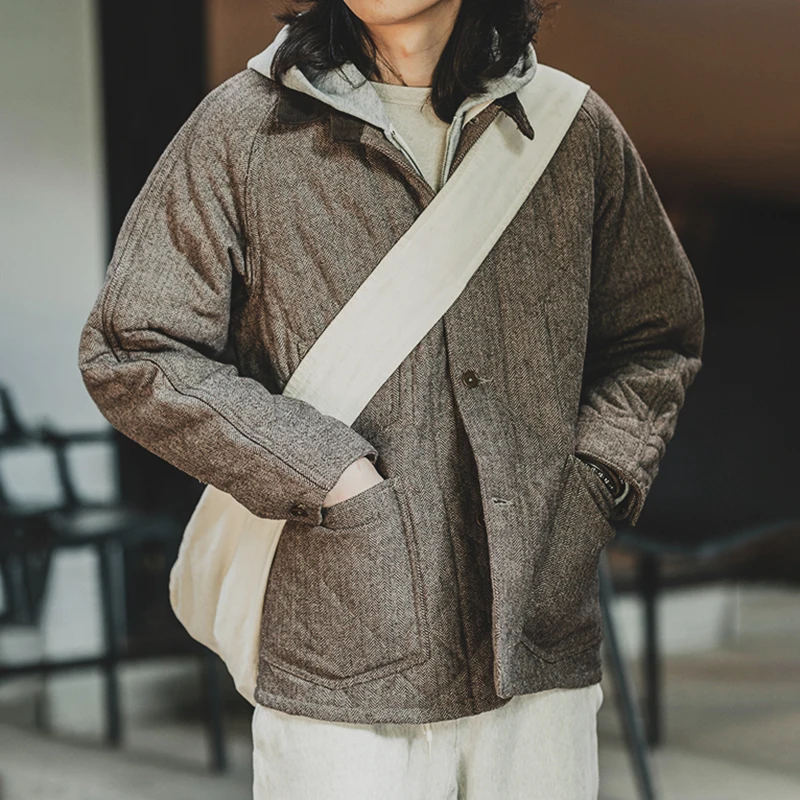 

American Retro Woolen Jaet Non Sto Inter Cotton Workwear Woolen Cotton Jaet Youth Spring Autumn Winter Thiened ...