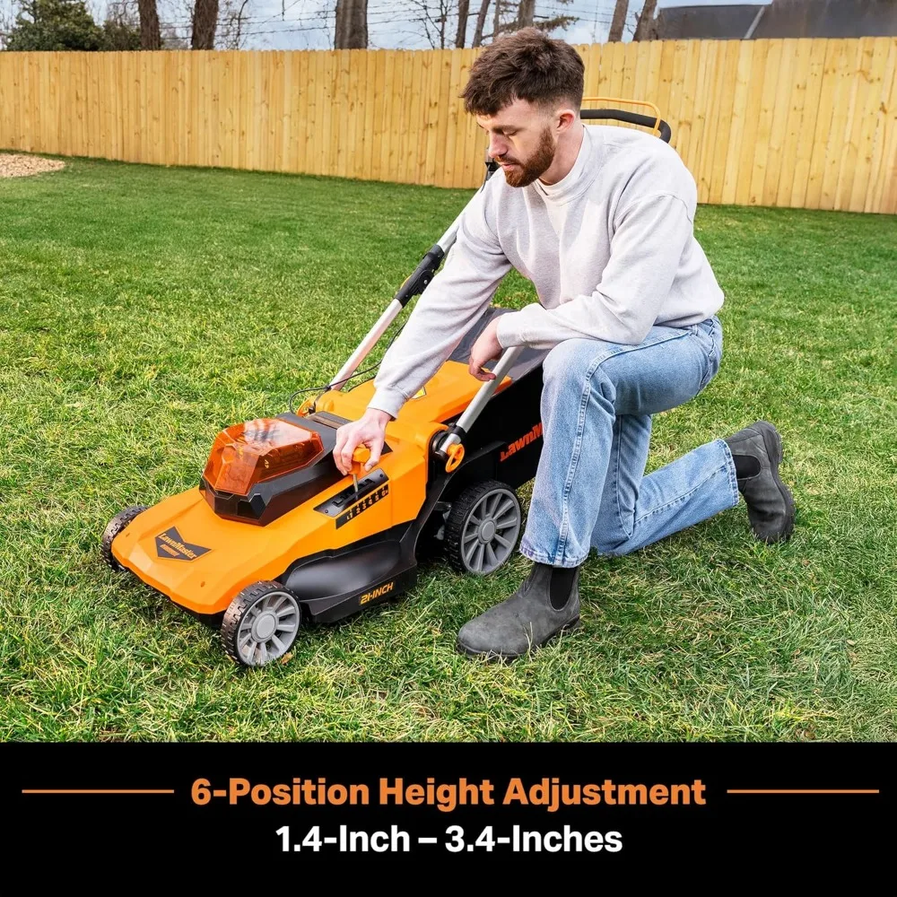 Mesin Pemotong Rumput Tanpa Kabel LawnMaster CLMF4821A 48V 21-Inci 3-in-1 dengan 4 Baterai 24V 4.0Ah untuk Hingga 1/2 Acre