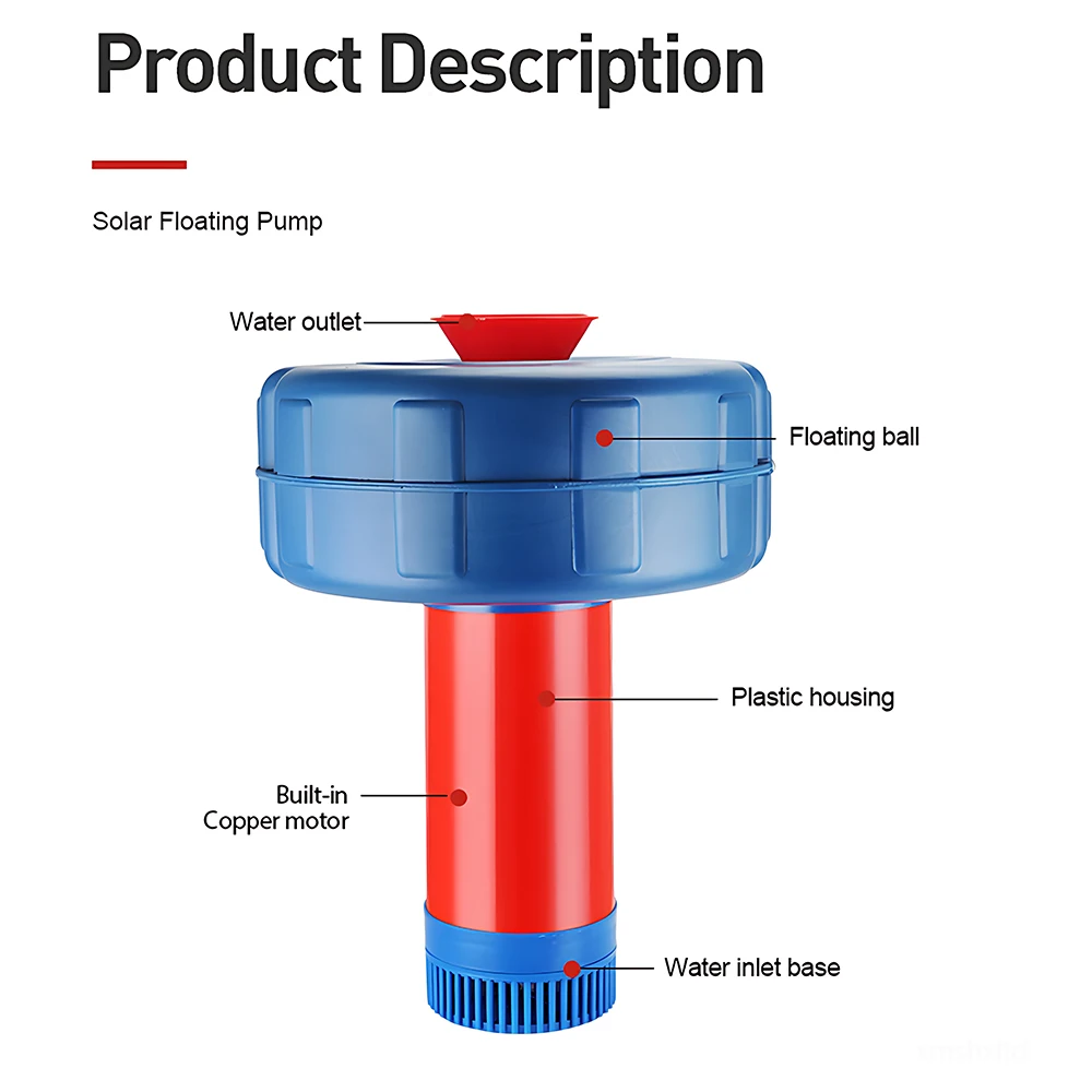 مضخة المياه بالطاقة الشمسية DC24V معدل التدفق 15 م 3 / ساعة نافورة بركة السمك مهوية بركة السمك ، مضخة الأكسجين ، مضخة غاطسة لري النهر #2