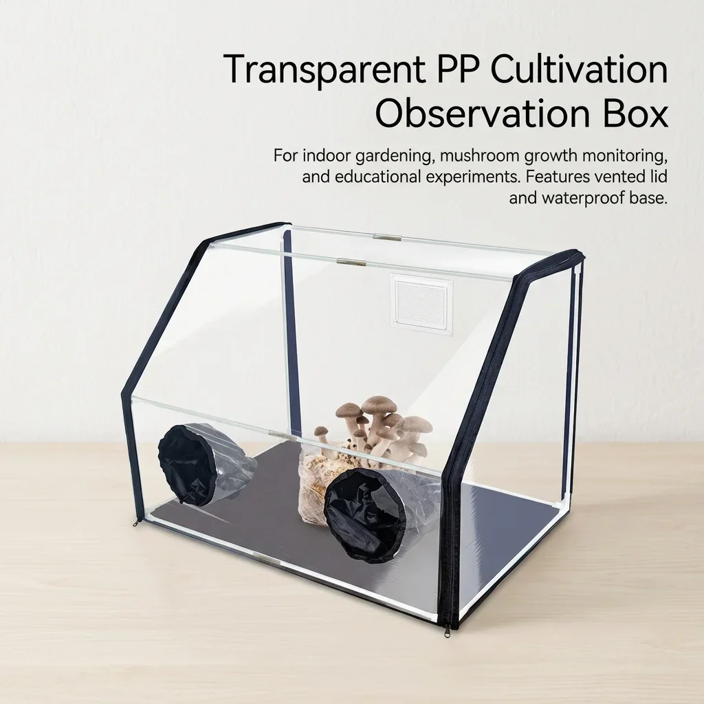 Thickened PP Mushroom Observation Box for Home Garden Hobbyists Fungi Cultivation Case Seedling Greenhouse Kit Durable