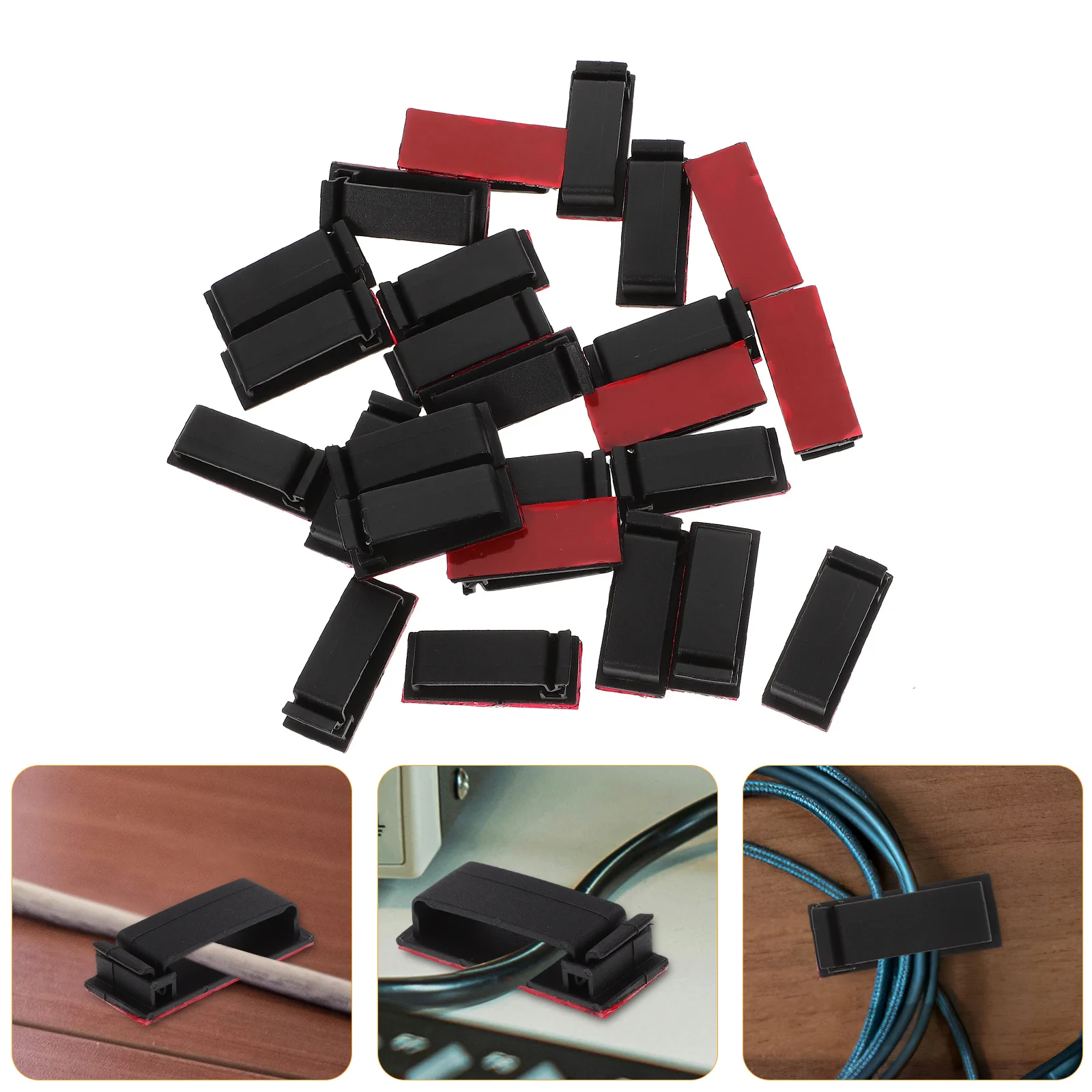 25 قطعة كابل فيكس كليب حامل سلك لاصق ذاتي الحبل المنظم سلك جدار كليب إدارة الكبلات المشبك الحبل حامل مُنظِم #3