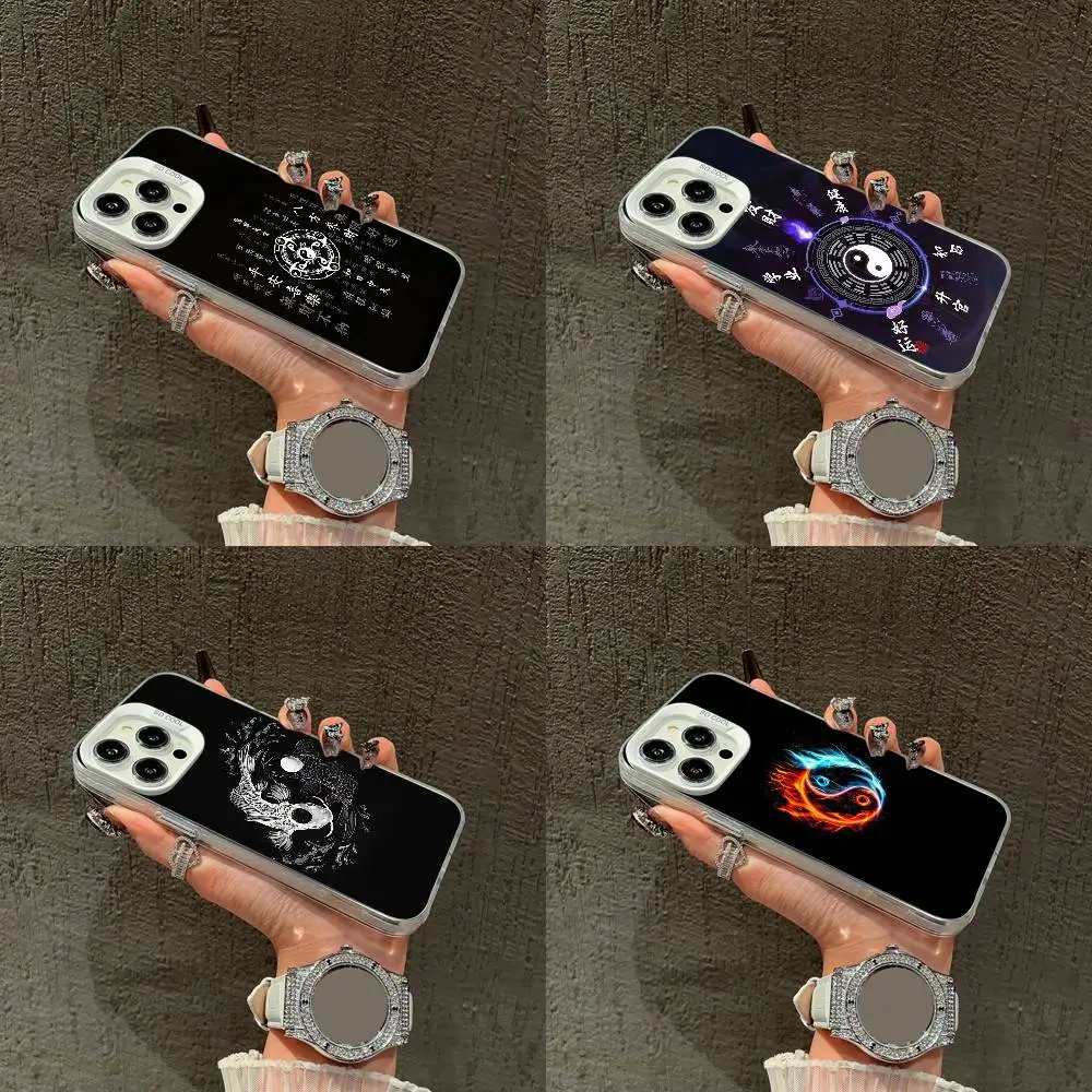 

Koi Fish Yin Yang Bagua Array Phone Case For iPhone 16,15,14,13,12,11,Mini,Pro,E,XS,SE4,MAX White IMD Box