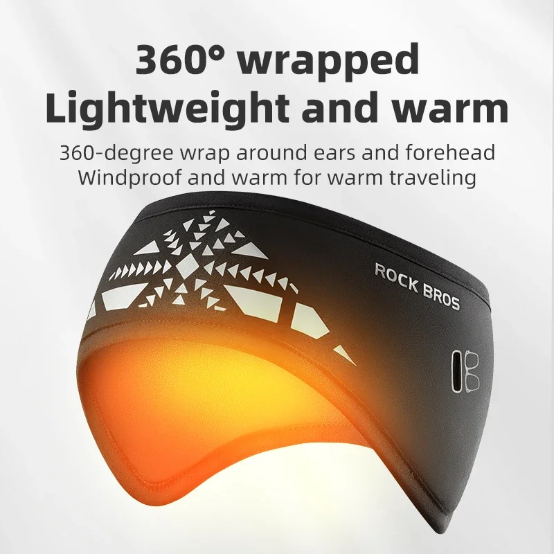 ROCKBROS Cycling Headband Ear Warmer Winter Bike Riding Windproof Double Layer Warm Earmuffs Bicycle Headwear Sport Sweatband