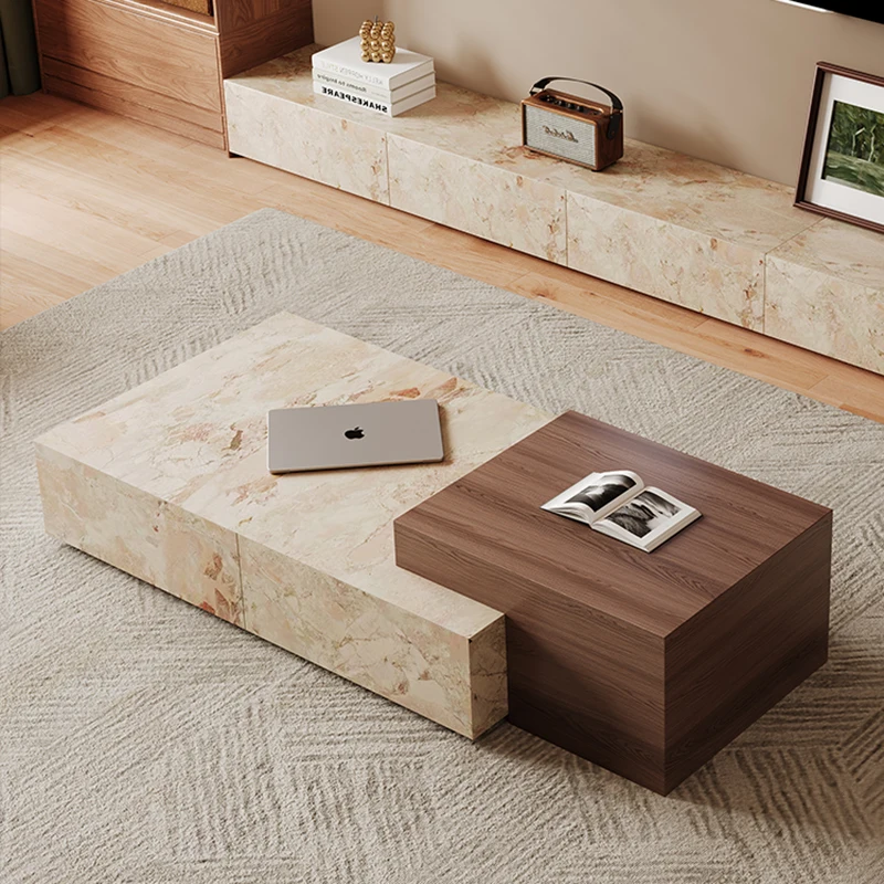 Elegant Retro Coffee Tables Trendy Aesthetic Wabi Sabi Unique Coffee Tables With Drawers Design Mesa Centro Furniture For Home