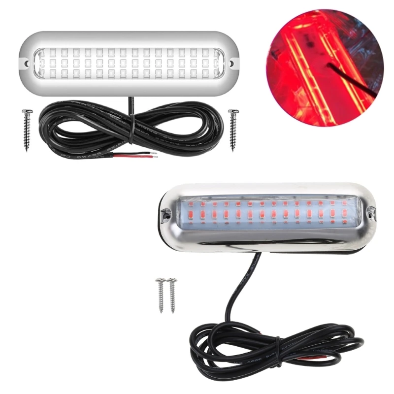 42led luzes led marinhas para barco subaquático 5.1 polegada ip68 316 montagem superfície aço inoxidável para iate caiaque