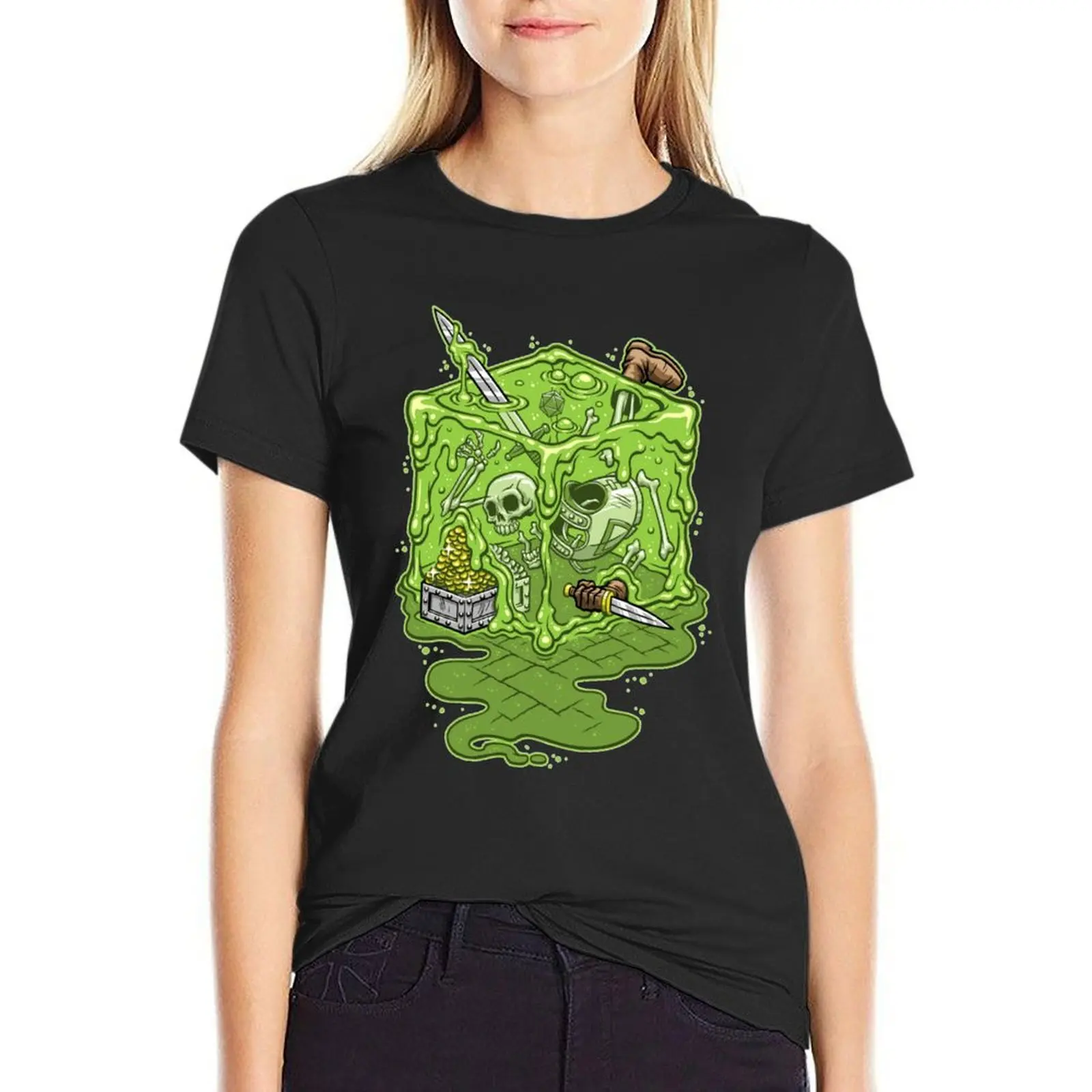 GELATINOUS CUBE! T-Shirt shirts graphic tees funny animal prinfor rock and roll t shirts for Women