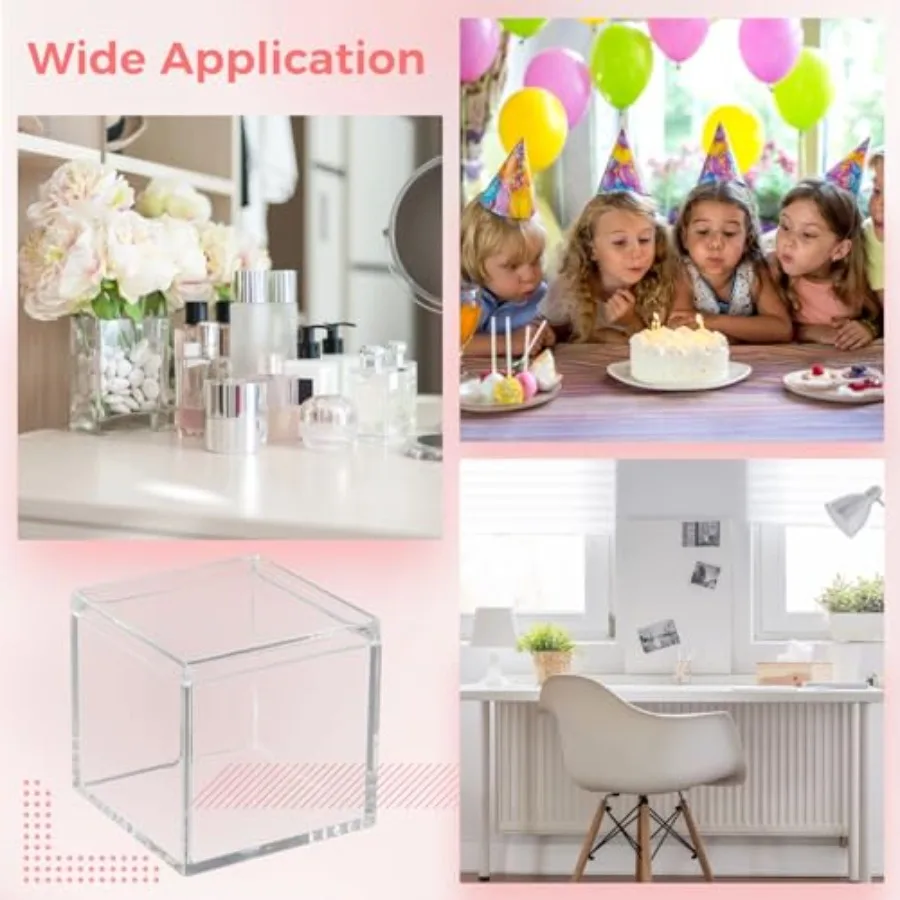 18 قطعة صناديق أكريليك شفافة صناديق شفافة صغيرة مع أغطية 2.2x2.2x2.2 في صندوق عرض مربع مكعب بلاستيكي حاوية شفافة