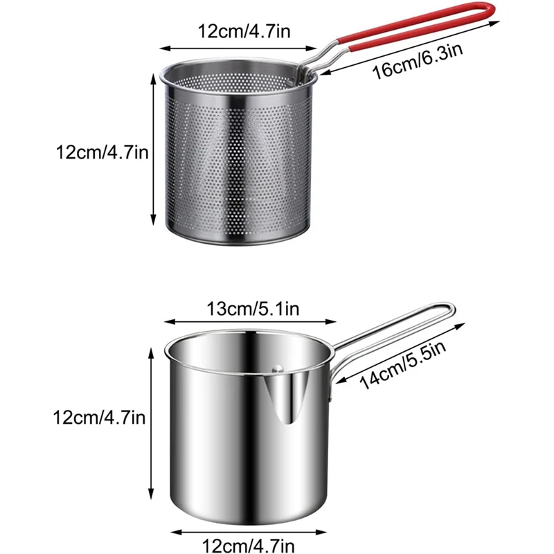 

Frying Pot Deep Fryer Pot With Basket Stainless Steel Deep Fryer For Frying Fish Shrimp Chicken And Fries-A58E