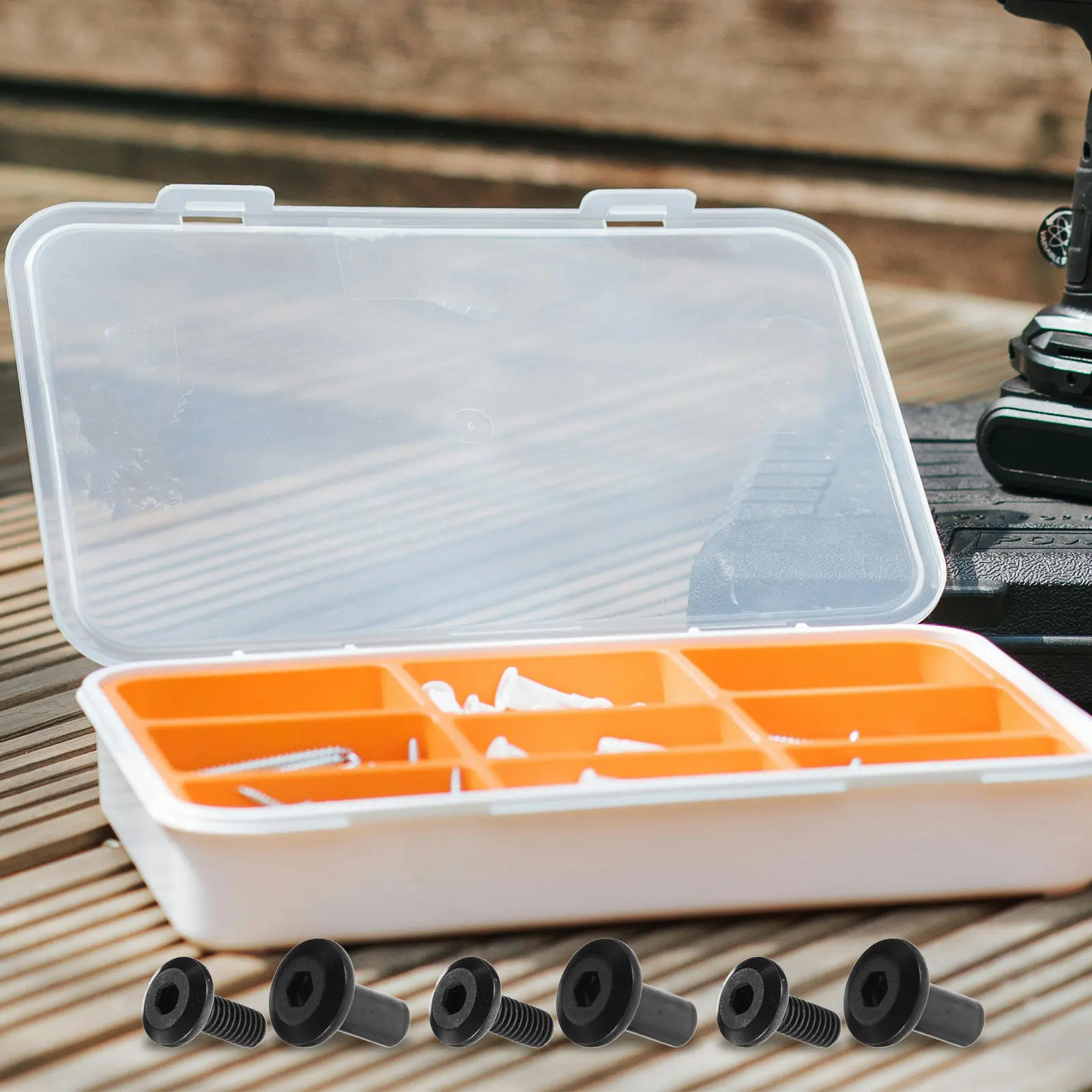 20Set Binding Post Nuts Screws Hex Socket Black Coated Clamp Plate Secure Fastener Set Medium Size Compatible Furniture Cabinet