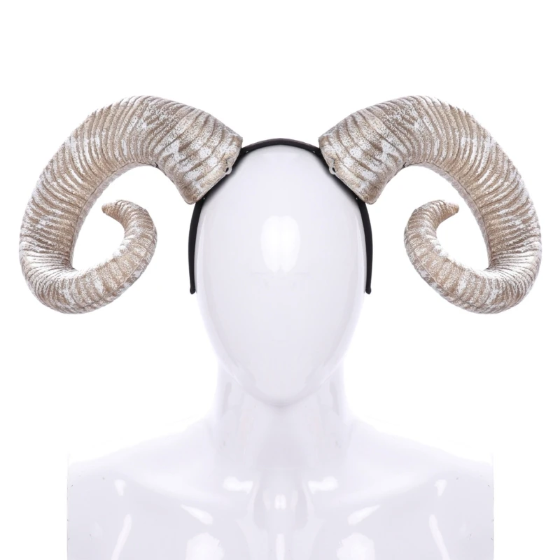 Ox Horn ที่คาดผม Hairband ผม Hoop สำหรับหญิงสาวฮาโลวีนอุปกรณ์เสริมผม