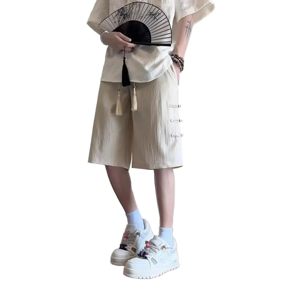 Summer Daily Wear Casual Outdoor Activities Loose Summer Shorts Straight Leg Shorts Clothing 55 Cotton 45 Spandex