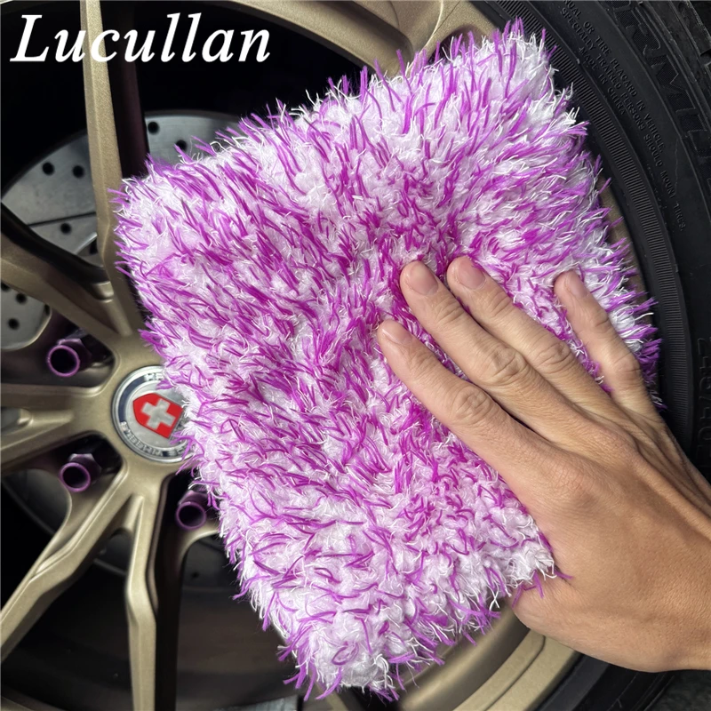 Lucullan Purple NO LOGO Car Wash Pad No Cuff With Opening On One Side to Become Mitt