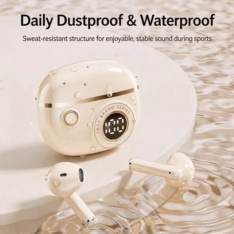 Semi In Ear TWS Wireless Earbuds Bluetooth 5.4 Digital Power Display Low Latency Game AI Call Noise Reduction Sports Earphones