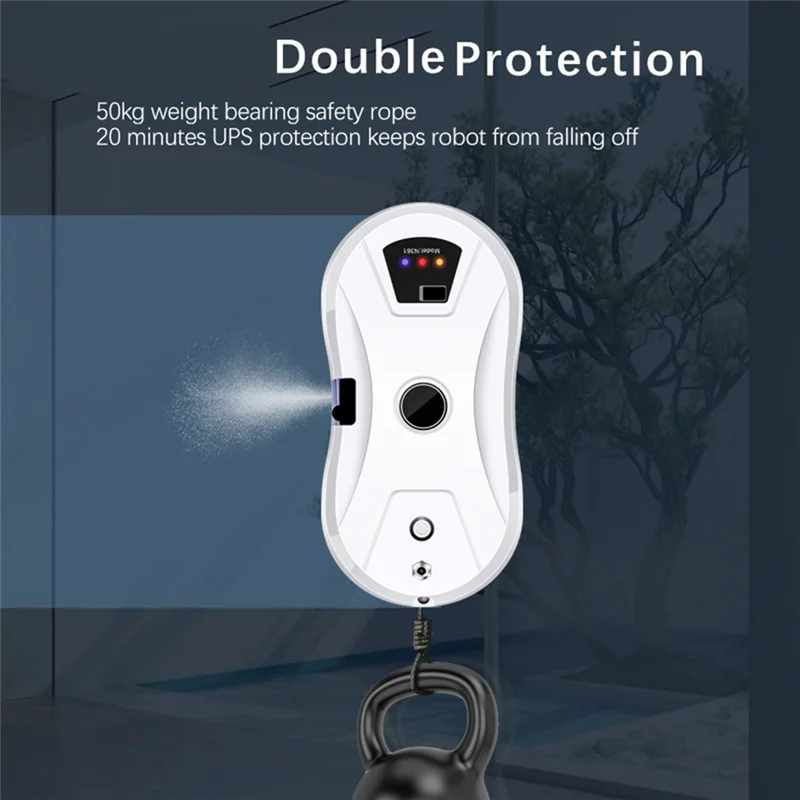

AB97-Window Cleaning Robot Water Spray,Ultrathin Window Robot Glass Wiper Dry Wet Mopping Capabilities US Plug