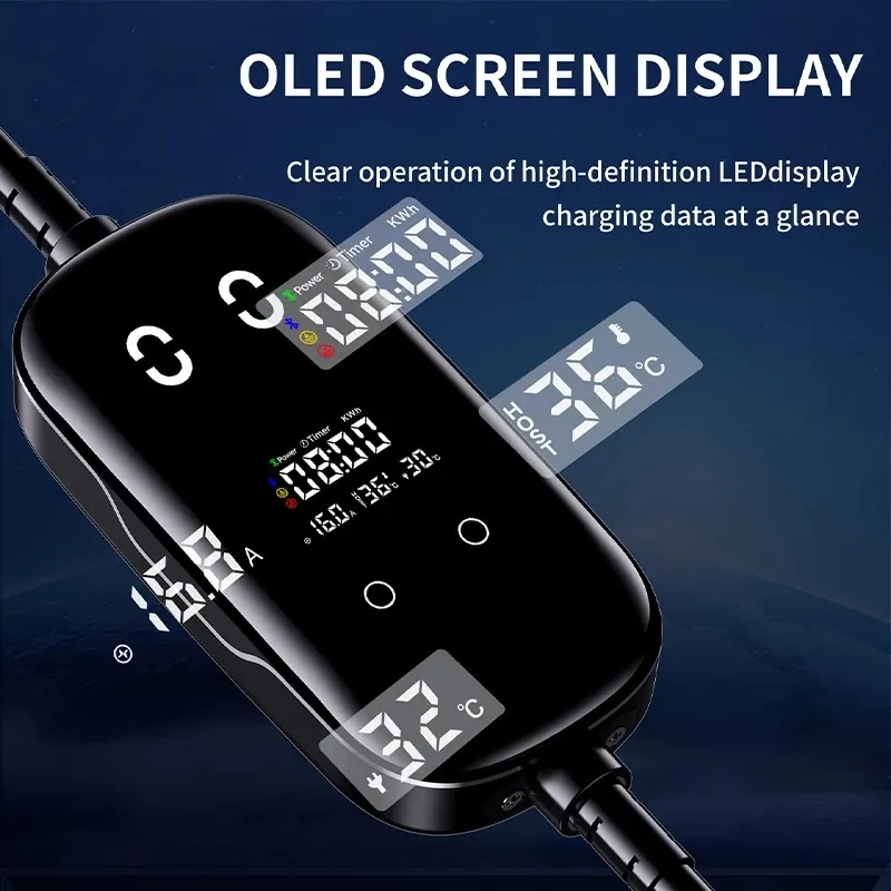 

Портативный зарядный пистолет с разъемом Type2, 16 А, 3,5 кВт, мощность 5 м, подходит для Tesla BYD Great Wall Ideal Xpeng