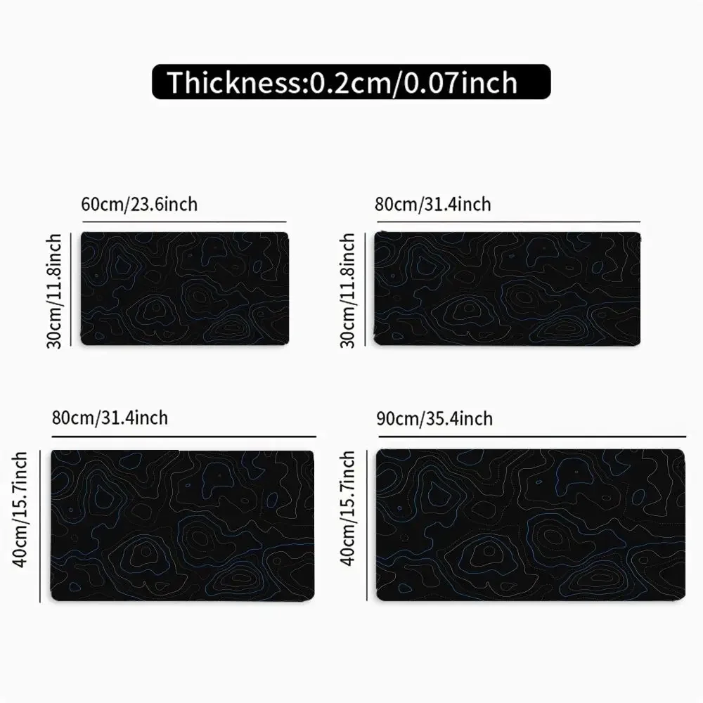 XXL 대형 게이밍 마우스 패드, 추상 라인 디자인 마우스 패드, 미끄럼 방지 고무 바닥 마우스 패드, 게이머 및 사무용으로 완벽