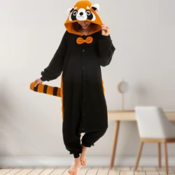 CANASOUR-Pyjama Cosplay Animal pour Adultes et Femmes, Pyjamas Douces, Costumes Drôles d'Halloween et de Noël, Pyjamas Une Pièce, Rouge KrasnoOnesie