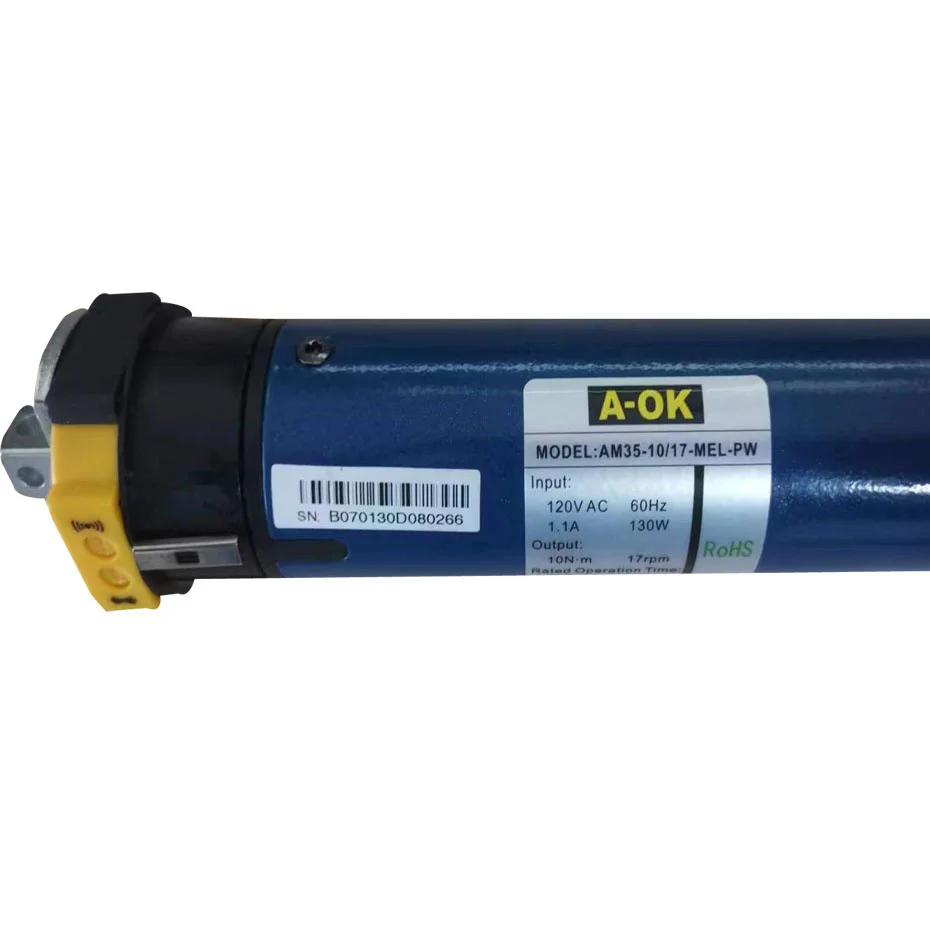 Imagem -03 - A-ok Am35 10 17 Motor Inteligente de Persianas Remoto Rf433 Aplicativo Tuya Wifi 40 45 47 50 mm Tubo 230v 120v