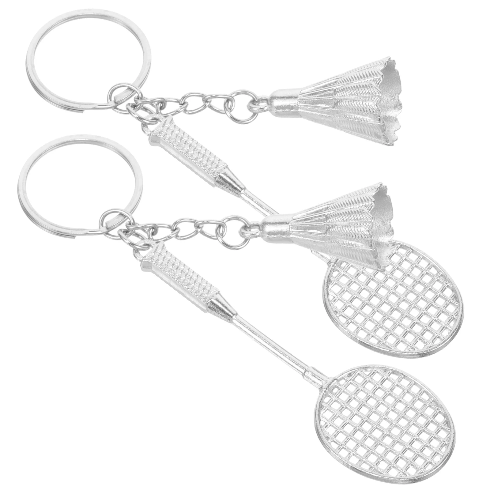 Metal Keychain Trinket Badminton Ball Keychains Birthday Gift Rings Delicate Pendant Fob