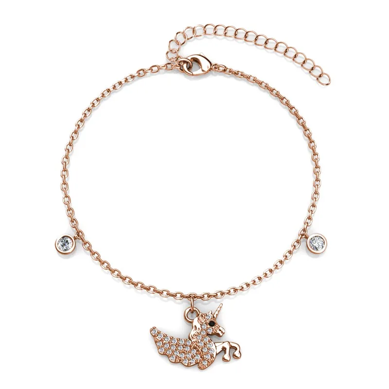 

Daisini Браслет-подвеска с единорогом, украшенный кристаллами Сваровски, модные украшения для женщин, модный браслет в подарок