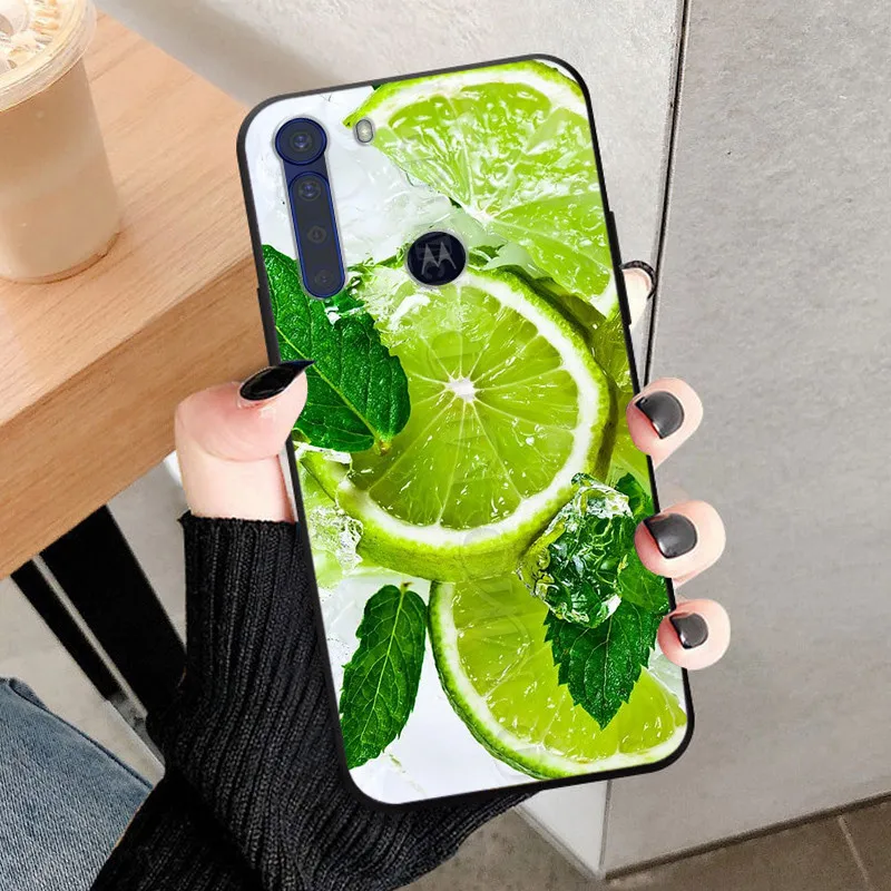 Soft Cover For Motorola One Fusion Case Cute Silicone TPU Black Funda Coques for Moto One Fusion Plus + Case Painted Capas Shell