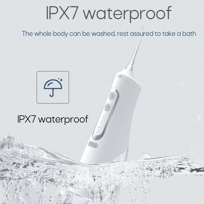 แบบพกพา Irrigator น้ำ Jet ทันตกรรม Flusher 310ML USB ชาร์จ Water Pick Flosser 4หัวฉีดทำความสะอาดฟัน Dropshipping