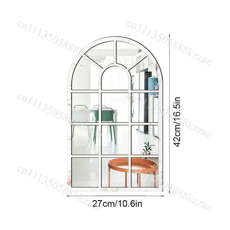 Imitation Window Arch Design Acrylic Mirror Wall Sticker Self-adhesive Decals Home Living Room Background Art Wall Decor Mirror