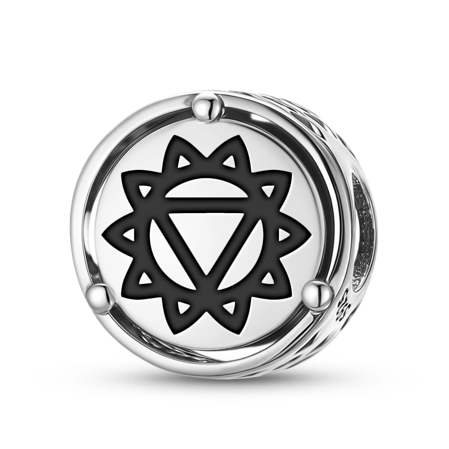 925 Sterling Silver Chakra Solar plexus Charm Fit Original Bracelet Diy Jewelry Accessories Family Bead