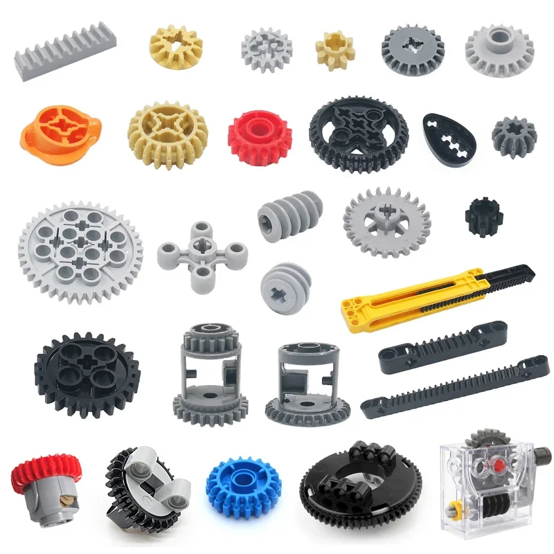 MOC Gear Series Rotating Platform Gear Rack and Gear Differential High-tech Parts Small Particles Building Blocks Toys