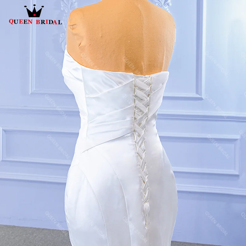 인어 웨딩 원피스 새틴 스트랩리스 민소매 드레스, 2023 robr de mariée en, 우아한 맞춤형 XX38