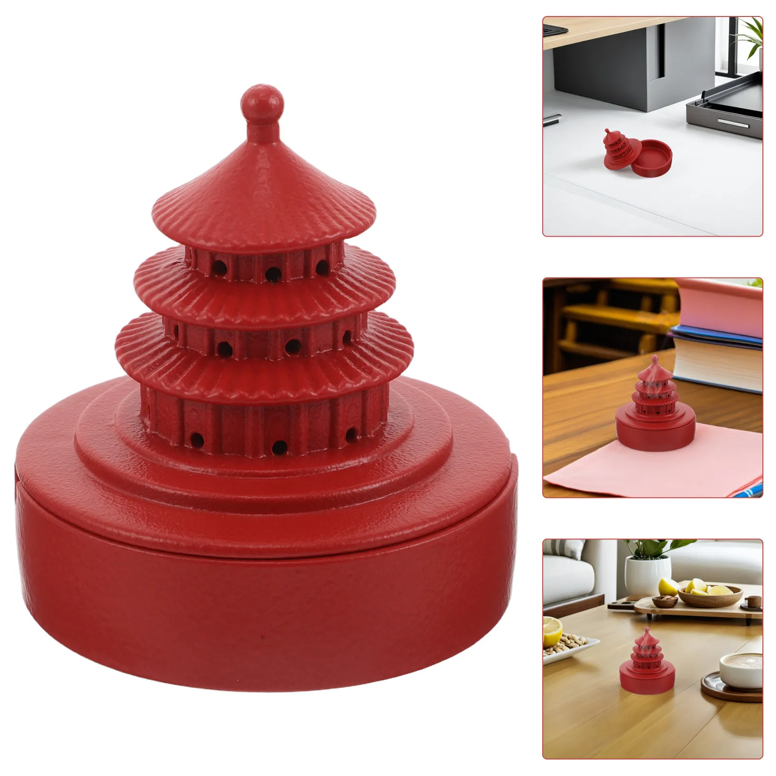 

Керамическая курильница в классическом китайском стиле с крышкой для благовоний, конусов, палочек, пепельница, декоративная курильница для современного дома и офиса